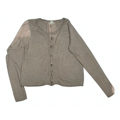 Pre-owned By Timo Silk Cardigan In Beige