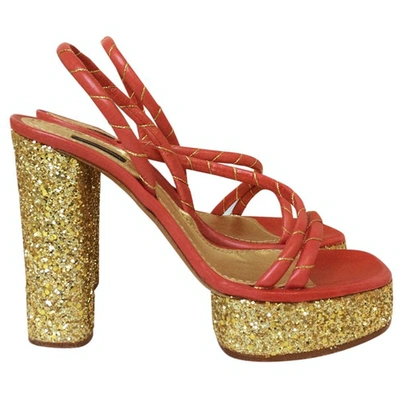 Pre-owned Marc Jacobs Leather Sandals In Gold