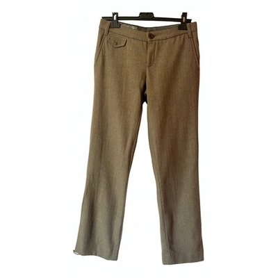 Pre-owned Timberland Wool Trousers In Beige