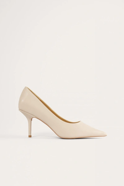 Na-kd Squared Counter Heeled Shoes In Eggshell-white