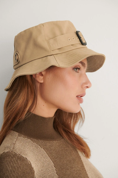 Na-kd Buckle Detail Bucket Hat Beige