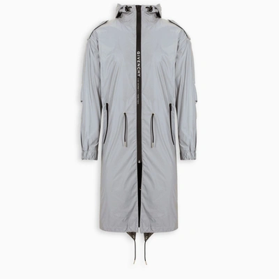 Givenchy Hooded Drawstring-waist Parka In Silver