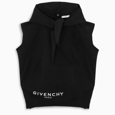 Givenchy Black Sleeveless Hoodie With Logo