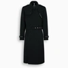 BURBERRY BLACK LOOP-BACK TRENCH COAT,4565515122617-H-BURBE-A1189