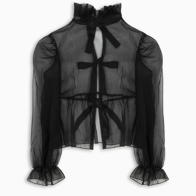 Aurore Van Milhem Black Organza Blouse