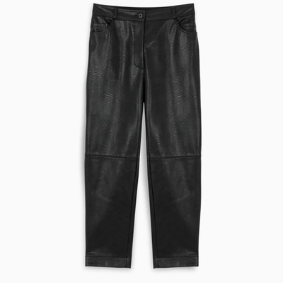 Stella Mccartney Black Eco Leather Cropped Trousers