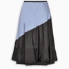 Loewe Two-tone Crepe And Satin Skirt In Grey