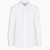 SAINT LAURENT WHITE KOREAN COLLAR SHIRT,566489Y227W-F-YSL-9000