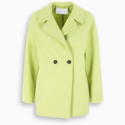 Harris Wharf London Lime Caban Coat In Green