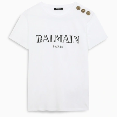 Balmain Logo印花t恤 In White