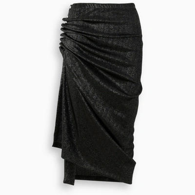 Rabanne Metallic Threaded Asymmetric Skirt In Black