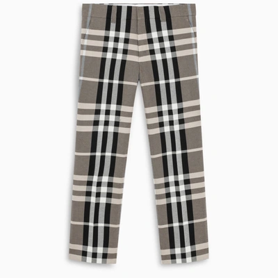 Burberry Check Slim-fit Tailored Trousers In Sand - Check