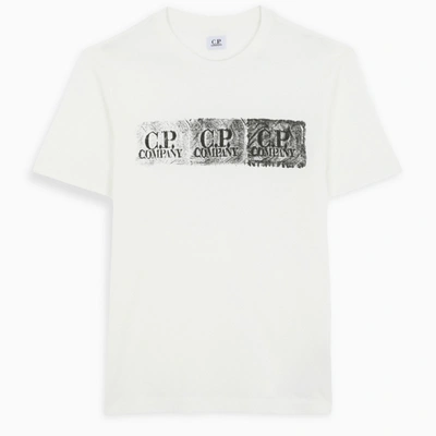 C.p. Company Logo-print Cotton-jersey T-shirt In White,black