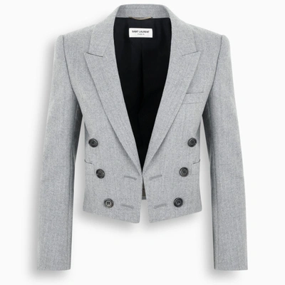 Saint Laurent Grey Cropped Jacket