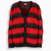 SAINT LAURENT STRIPED MOHAIR CARDIGAN,633427YAQN2-H-YSL-6215