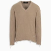 DSQUARED2 BEIGE DISTRESSED EFFECT JUMPER,S74HA1062S16982-G-DSQUA-114