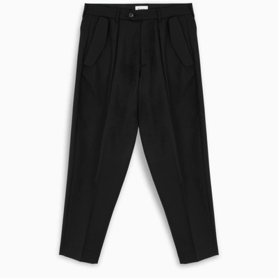 Lownn Black Flannel Trousers