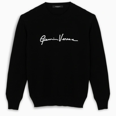 VERSACE BLACK GV SIGNATURE SWEATER,A85006A232493-I-VERSA-A1008