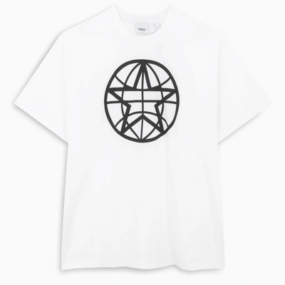 Burberry White/black Globe Graphics T-shirt