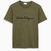 FERRAGAMO GREEN LOGO T-SHIRT,0739296CO-H-FERRA-TO