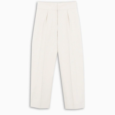 Jil Sander White High-waisted Balloon Trousers In Beige