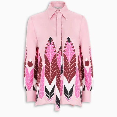 Valentino Printed Twill Shirt In Pink