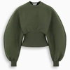 Bottega Veneta Gathered-waist Wool-blend Sweater In Green