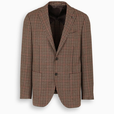 Gabriele Pasini Checked Single Breasted Jacket In Brown