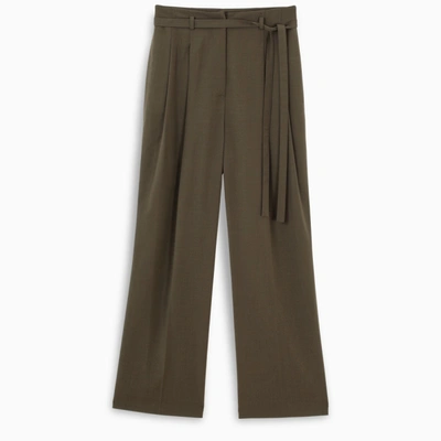 Le 17 Septembre Khaki Belted Trousers In Green