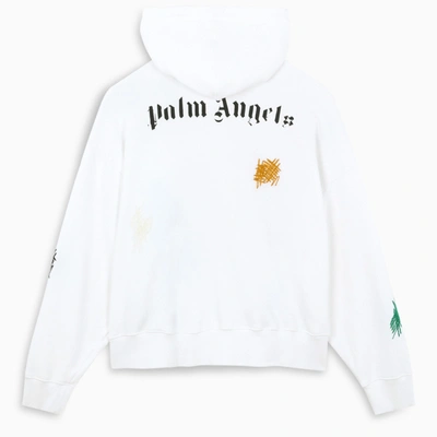 Palm Angels White New Folk Hoodie