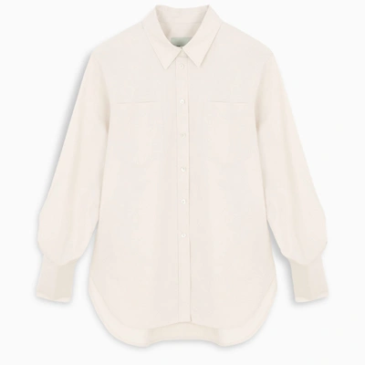 The Loom Ivory Crimped Sleeve Shirt In White