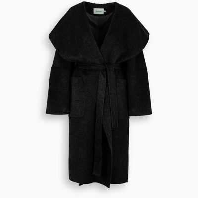 Theloom Black Belted Wrap Coat