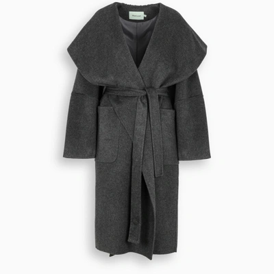 Theloom Grey Belted Wrap Coat