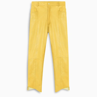 Manokhi Doma Yellow Leather Trousers