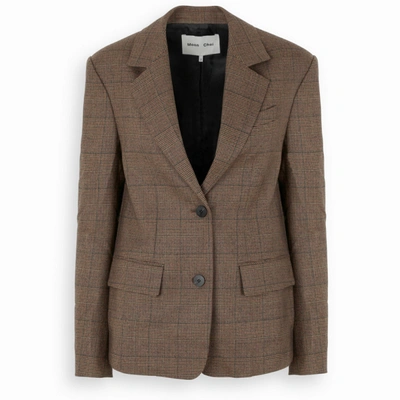 Moon Choi Plaids Single-breasted Blazer In Brown