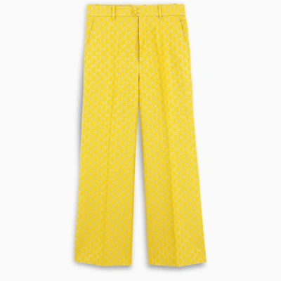Gucci Yellow Light Gg Lamé Trousers