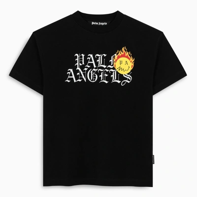 Palm Angels Black Smiley Edition Burning Head Logo T-shirt