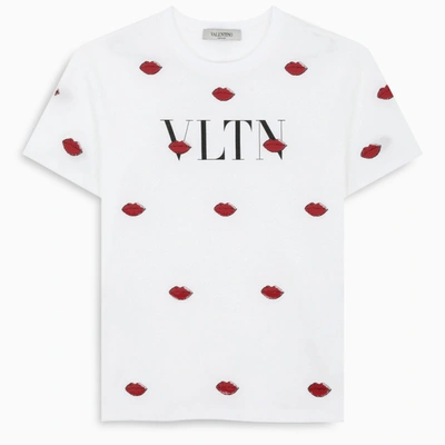 Valentino Cotton T-shirt With Le Rouge Embroidery In White