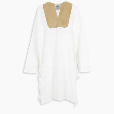 Loewe Tunic Dress With Suede Detail In White