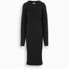 Bottega Veneta Open-back Ribbed-knit Sweater Dress In Black