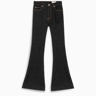 Alexander Mcqueen Narrow Bootcut Denim Trouser In Black