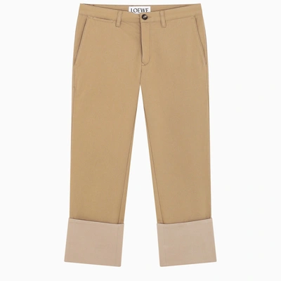 Loewe Chino Turn Up Trousers In Brown