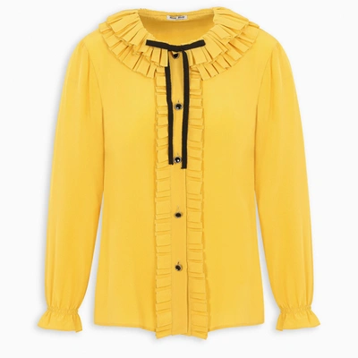 Miu Miu Yellow Ruffle Blouse