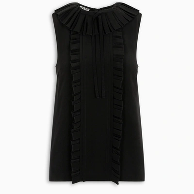 Miu Miu Black Crepe De Chine Blouse