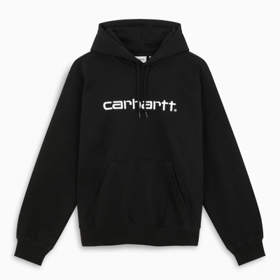 Carhartt Logo-print Drawstring Hoodie In Black