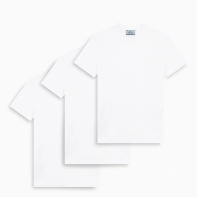 Prada Women's White Cotton T-shirt - 3 Pack
