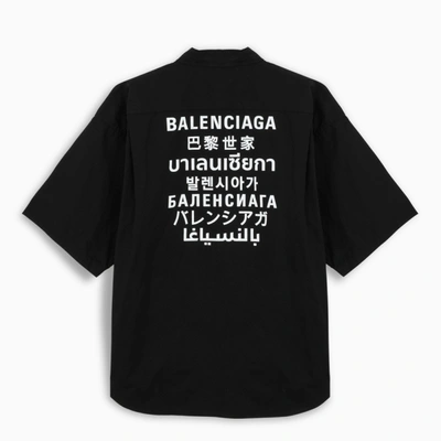 Balenciaga Black/white Multi Language Logo Shirt
