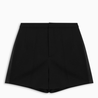 Saint Laurent High-waist Tuxedo Shorts In Black