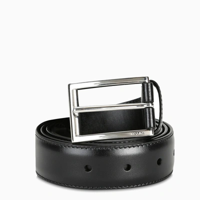 Prada Classic Belt In Black Leather