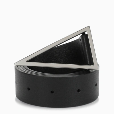 Bottega Veneta Triangular Buckle Belt In Black